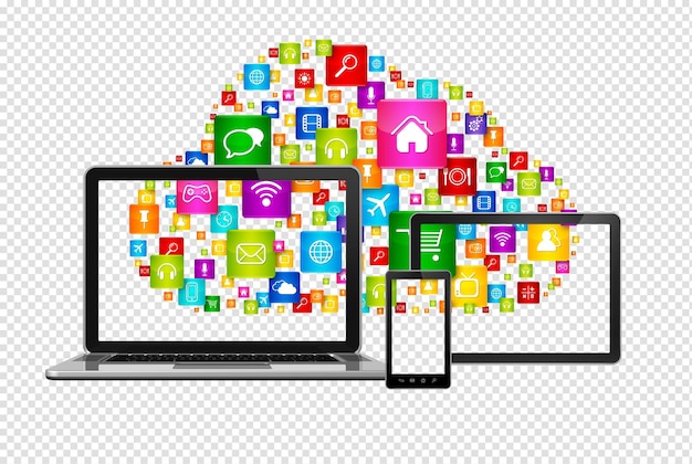 PSD cloud computing-symbol og datasett