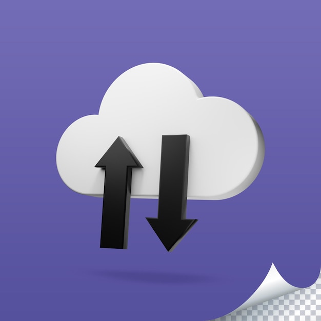 PSD cloud synkronisering 3d ikon