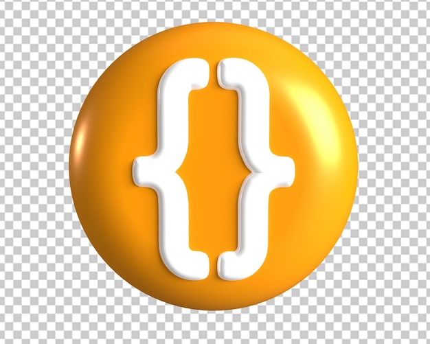 PSD code css gouden cirkel icoon 3d render