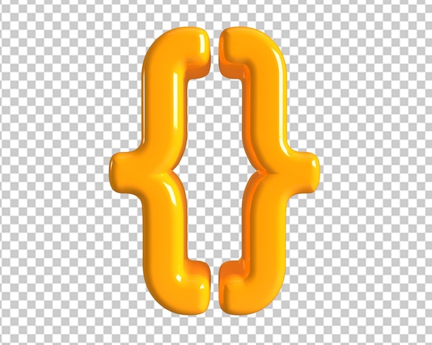PSD 코드 아이콘 골드 기호 3d 렌더링