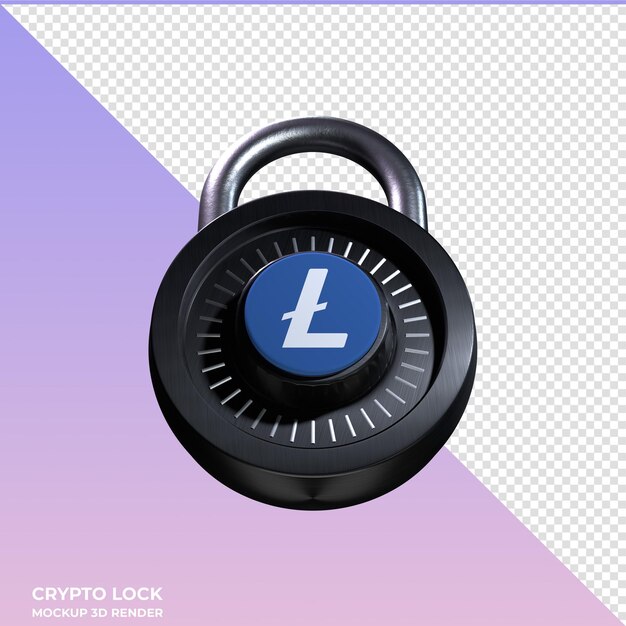 PSD crypto lock litecoin ltc 3d-ikon