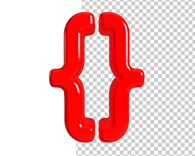PSD css 코드 빨간색 아이콘 3d 렌더링