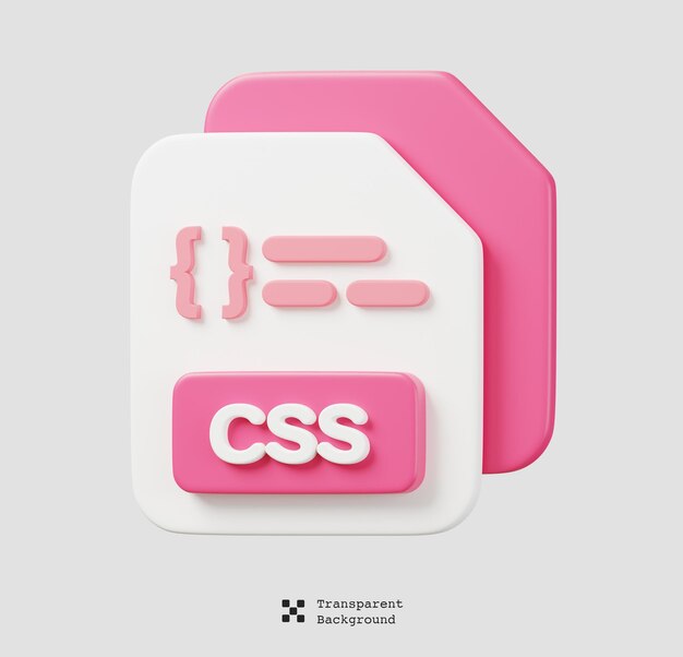 PSD css 파일 문서 파일 형식 아이콘 파일 형식 및 문서 개념 3d 렌더링 그림
