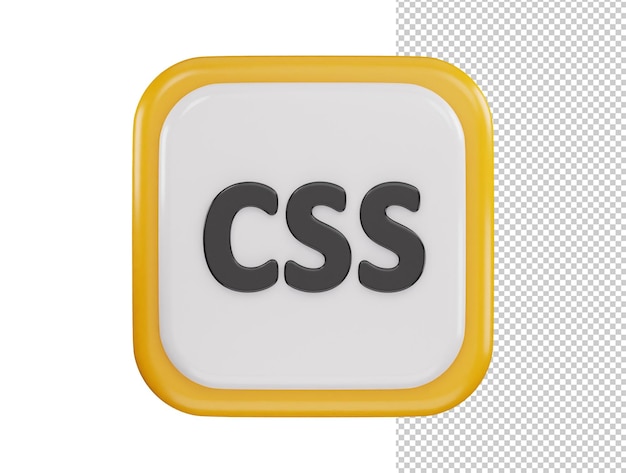 PSD css programmeringsikon 3d rendering vektor illustration