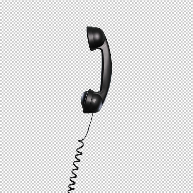PSD czarny telefon na białym tle