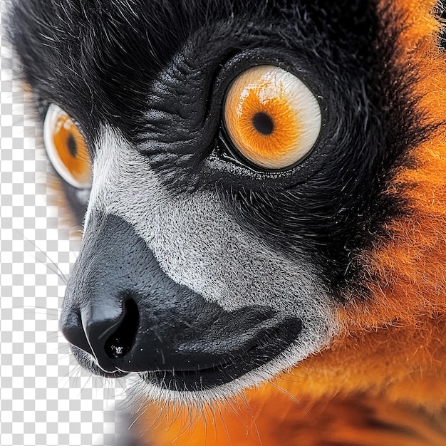 PSD czerwony lemur z bliska