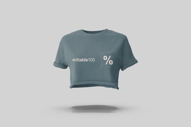 PSD dame croptee lomme frontvisning mockup