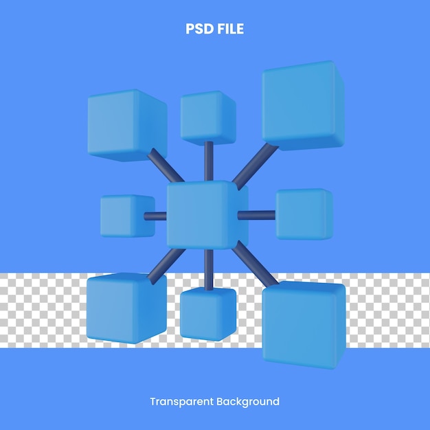 PSD 데이터 복잡성 3d 렌더링 아이콘 그림 분석