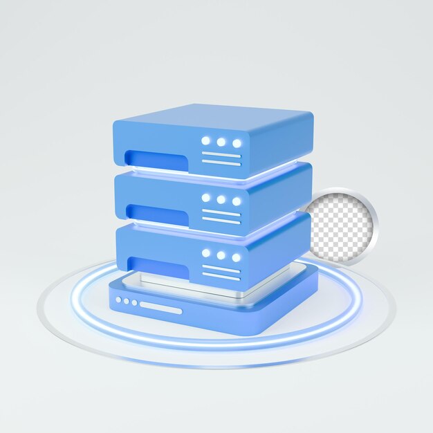 PSD database 3d ikon isoleret fra grå baggrund