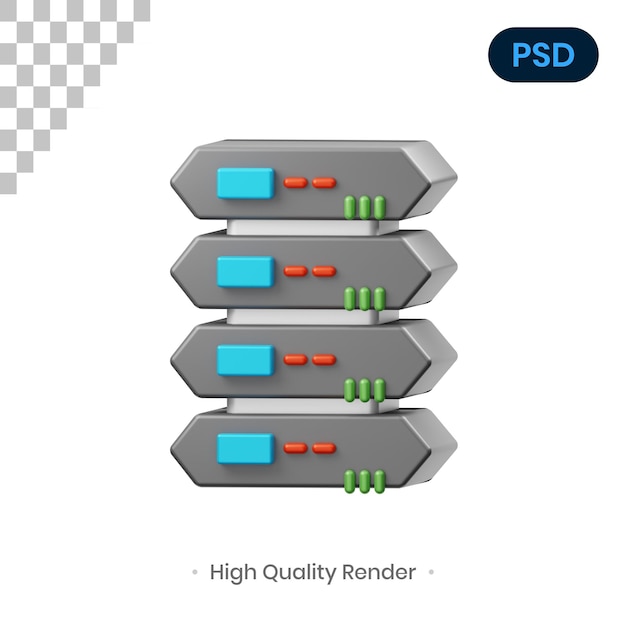 PSD database 3d render illustratie premium psd