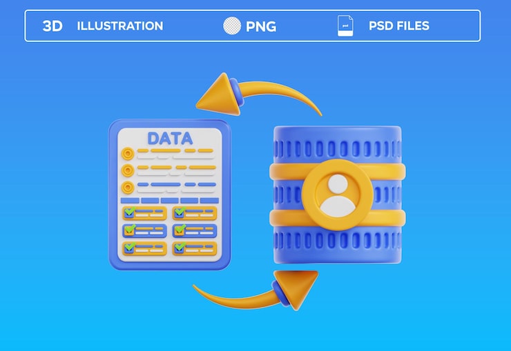 PSD datatransformation 3d-ikon illustration