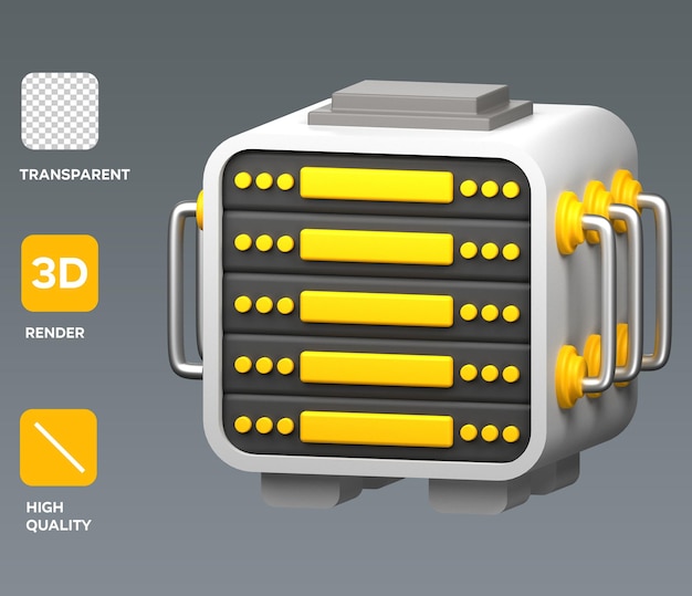PSD deep data server 3d illustration