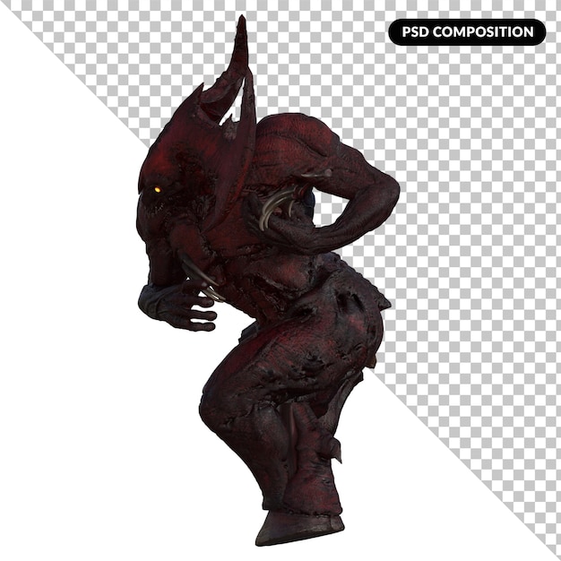 PSD demon isolert 3d-rendering