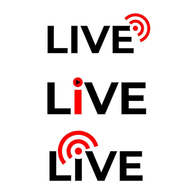 PSD designmall för live stream set-ikon