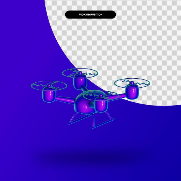 PSD drone 3d-renderöinti kuva eristettynä