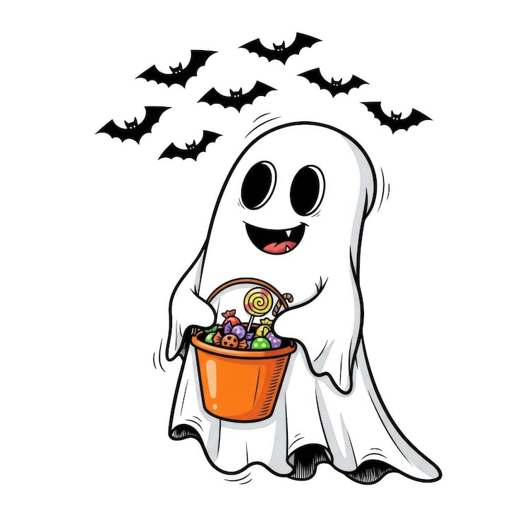 PSD duch zbierający cukierki na halloween