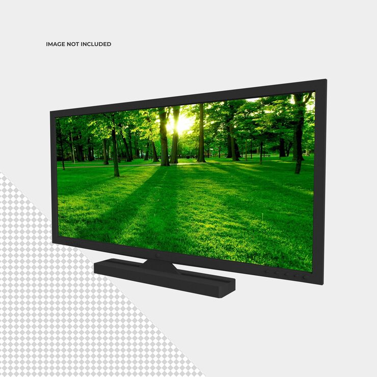 PSD düz ekran tv monitör mockup'ı