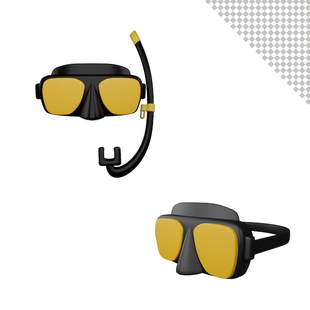 PSD dykglasögon 3d illustration