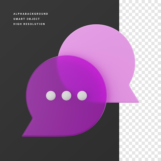 PSD dymek 3d ikona ilustracja