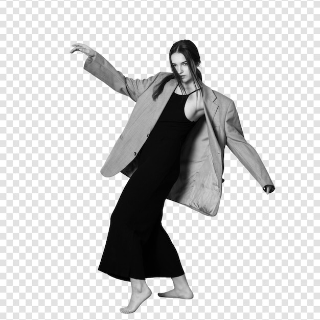 PSD dynamisk sort-hvid modepose
