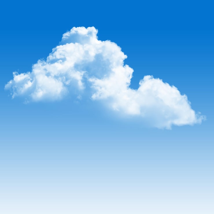PSD een wolk die in de hemel is die blauw is