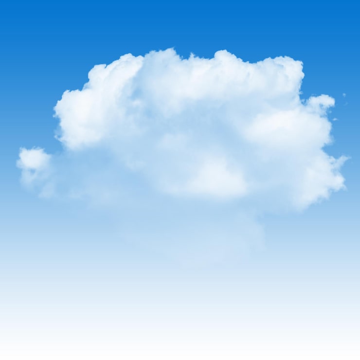 PSD een wolk die in de hemel is die blauw is