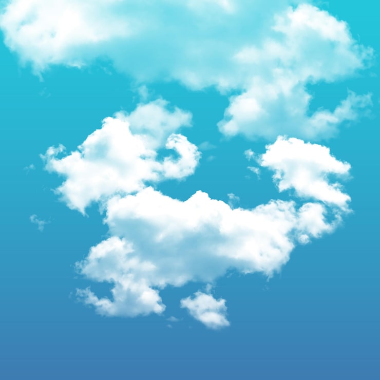 PSD een wolk met de vorm van een gezicht erop