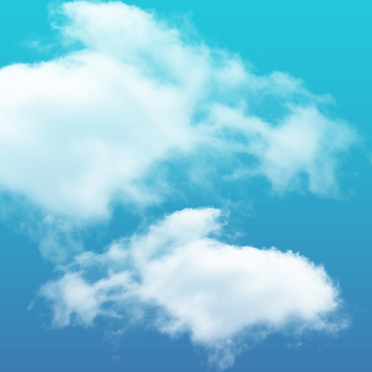 PSD een wolk met het woord wolk erop.