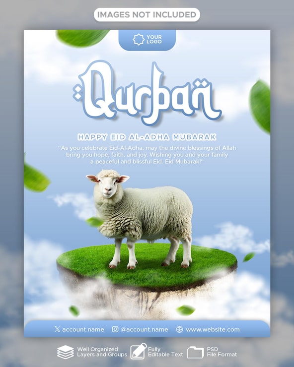 PSD eid al-adha qurban firande flygblad