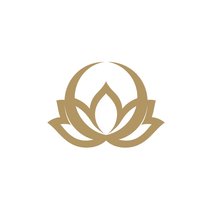 PSD elegant gylden lotusblomst logo