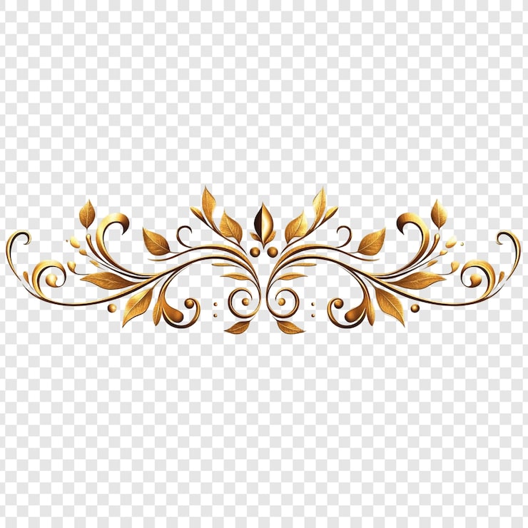PSD elegant gyldent blomsterornament et luksuriøst designelement
