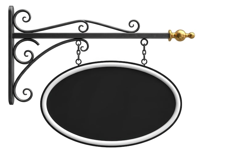 PSD elegant hängande griffeltavelskylt