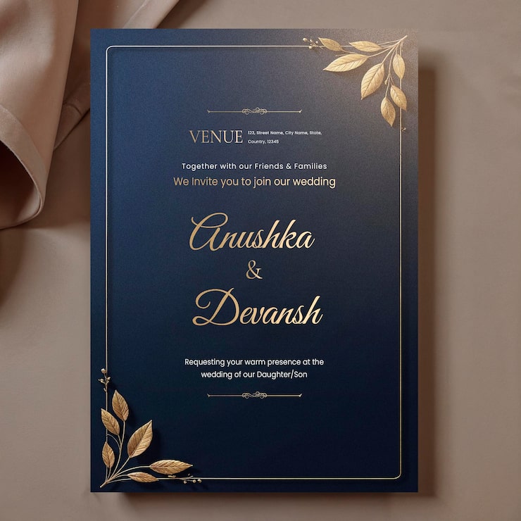 PSD elegant indbydelseskort til bryllup