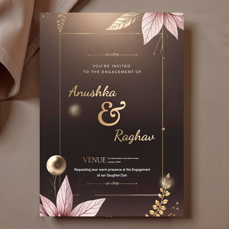 PSD elegant invitation til forlovelse