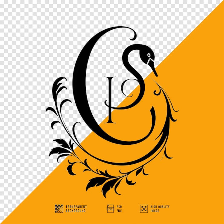 PSD elegantny obraz w stylu logo bez tła w jakości hd