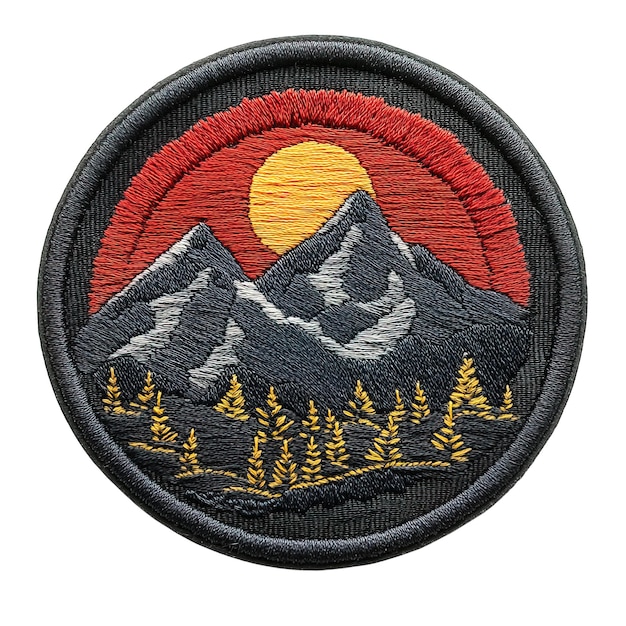 PSD 刺繡山脈日落布章