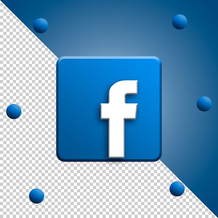 PSD facebook logo 3d gengivelse isoleret