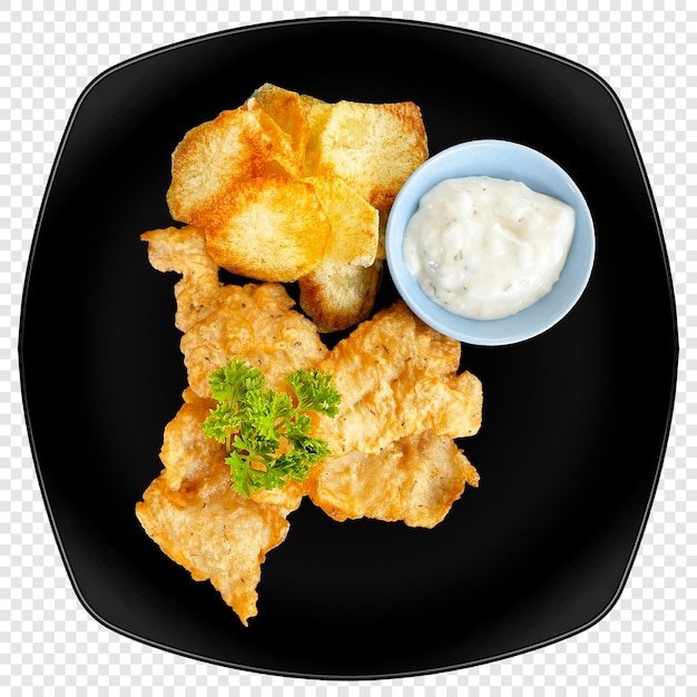 PSD fish and chips med mayonnaise