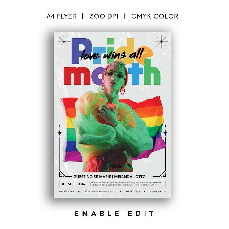 PSD flyer för pride month