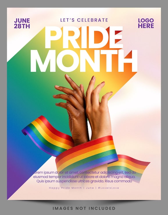 PSD flyermall för pride-månadens firande