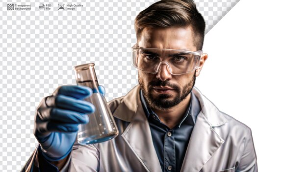 PSD forsker udfører eksperiment med bæger i laboratorium