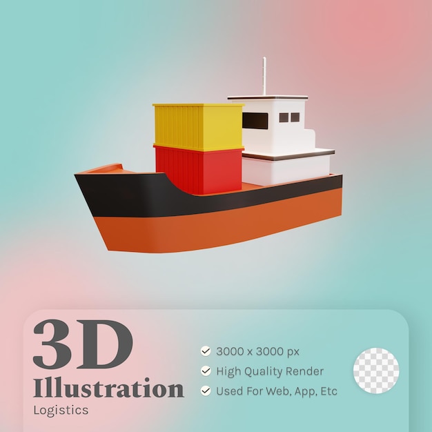 PSD fragtskib illustration 3d