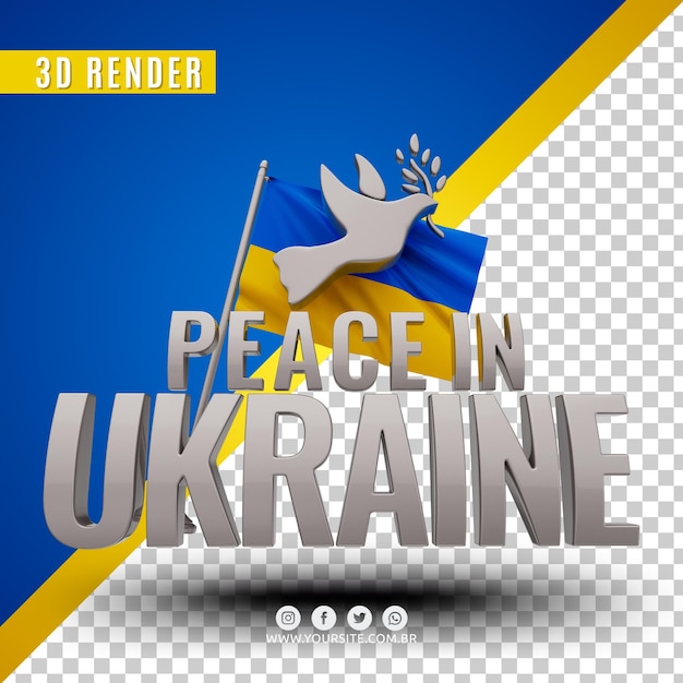 PSD fred för ukraina 3d-rendering