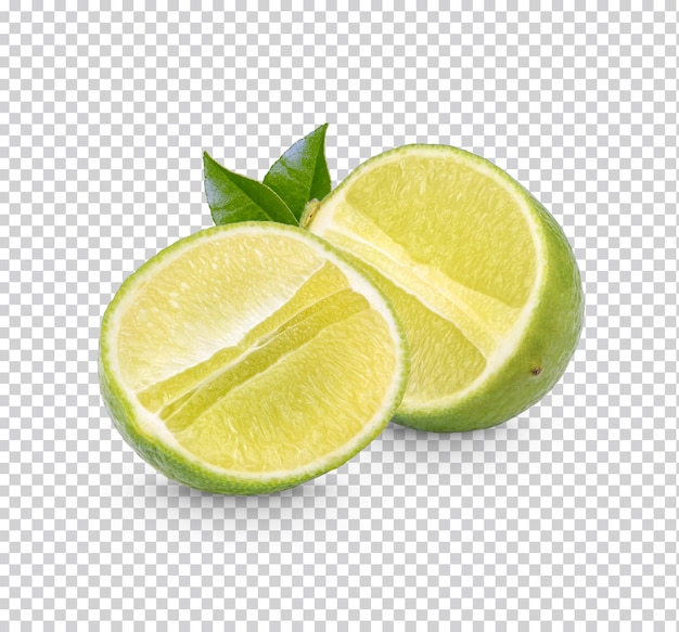 PSD frisk lime med blader isolert premium psd