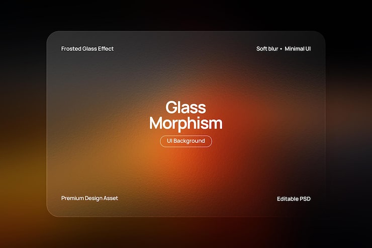 PSD frostet glassmorfisme ui-bakgrunnseffekt med myk uskarphet