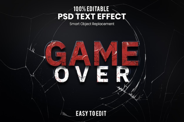 PSD game overtext-effekt