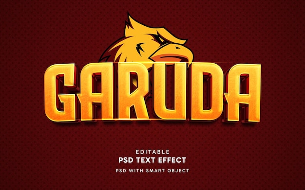 PSD garuda 3d-teksteffect