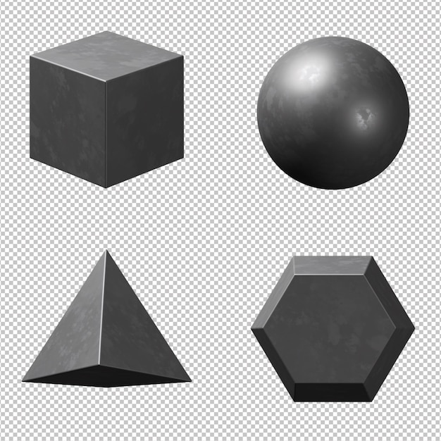PSD geometriset 3d-muodot