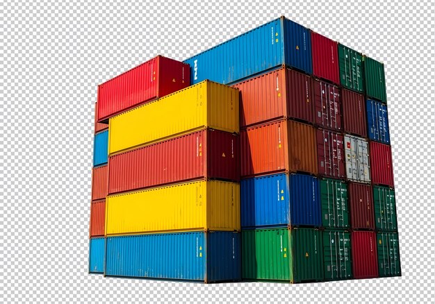 PSD gestapelde kleurrijke containers