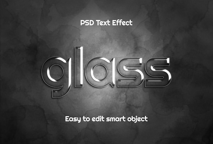 PSD glas tekststileffekt